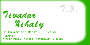 tivadar mihaly business card